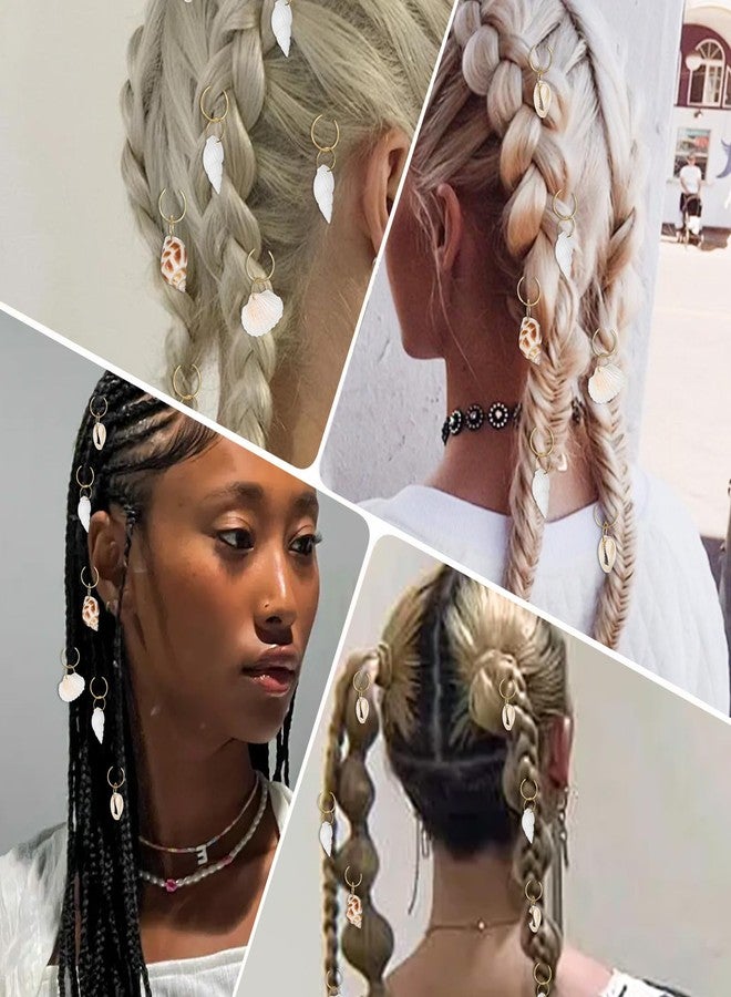 Tyqour 40PCS Seashell Hair Clip & Hair Rings for Braids, Loc Jewelry for Black Women, Beach Seashell Hair Accessories - Image 2